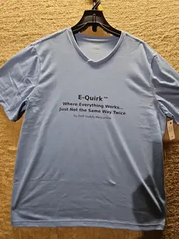 Men’s 2XL Gray E-Quirk™ Humorous Graphic T-Shirt NWT Crew Neck
