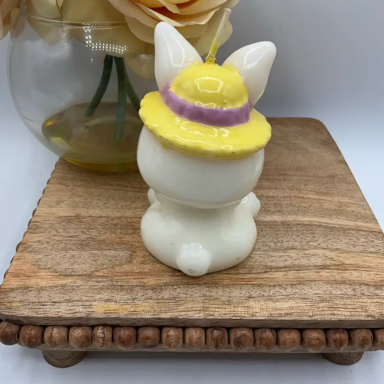 Hoppy Easter Vintage Bunny Candle 4”