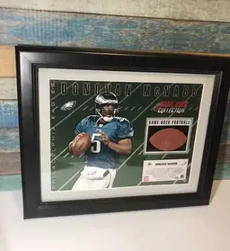 Donovan Mcnabb Philadelphia Eagles Game used Collection Football Upper Deck Rare Framed Photo