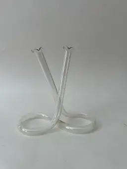 Vintage Infinity Bud Vase with Scalloped Edges 1960s Hand Blown Propagation Vase