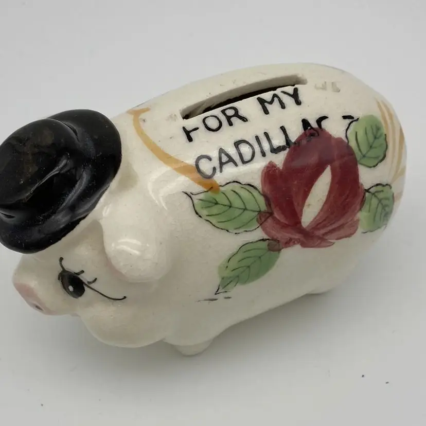 SO CUTE! VTG Piggy Bank For My Cadillac MCM 50s