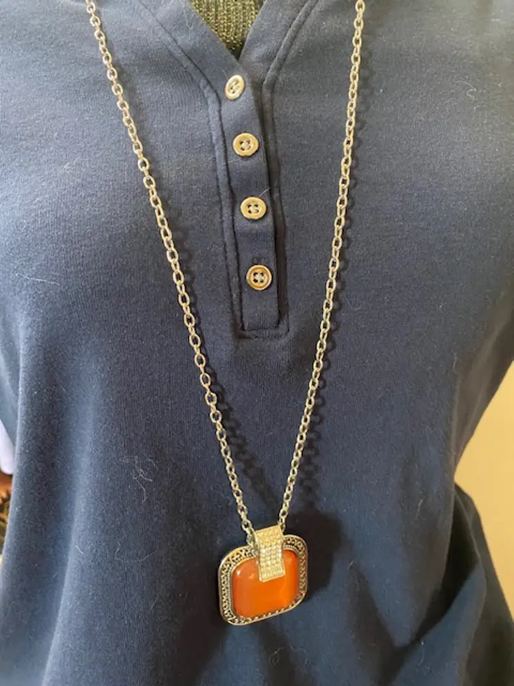 Paparazzi Effervescent Elegance Orange Necklace W/Matching Earrings..4-29