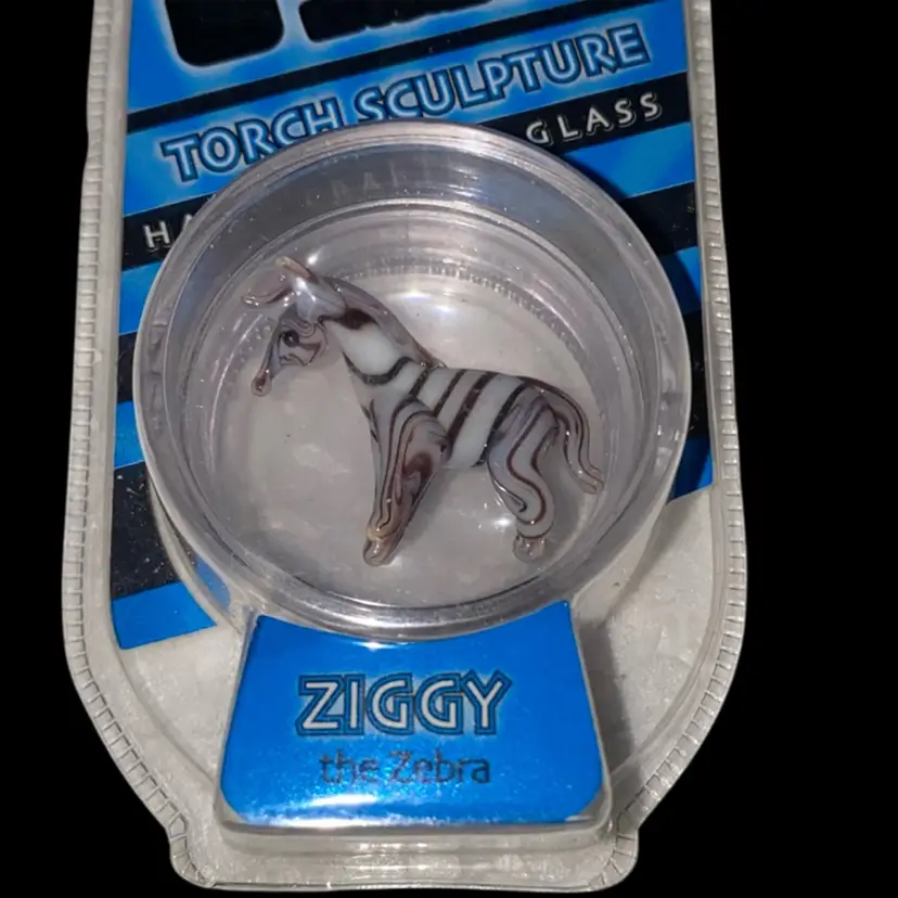 #01 33% Off Sale- Limited Edition Looking Glass Torch Sculpture Ziggy The Zebra Front And Back Photos (was $12)