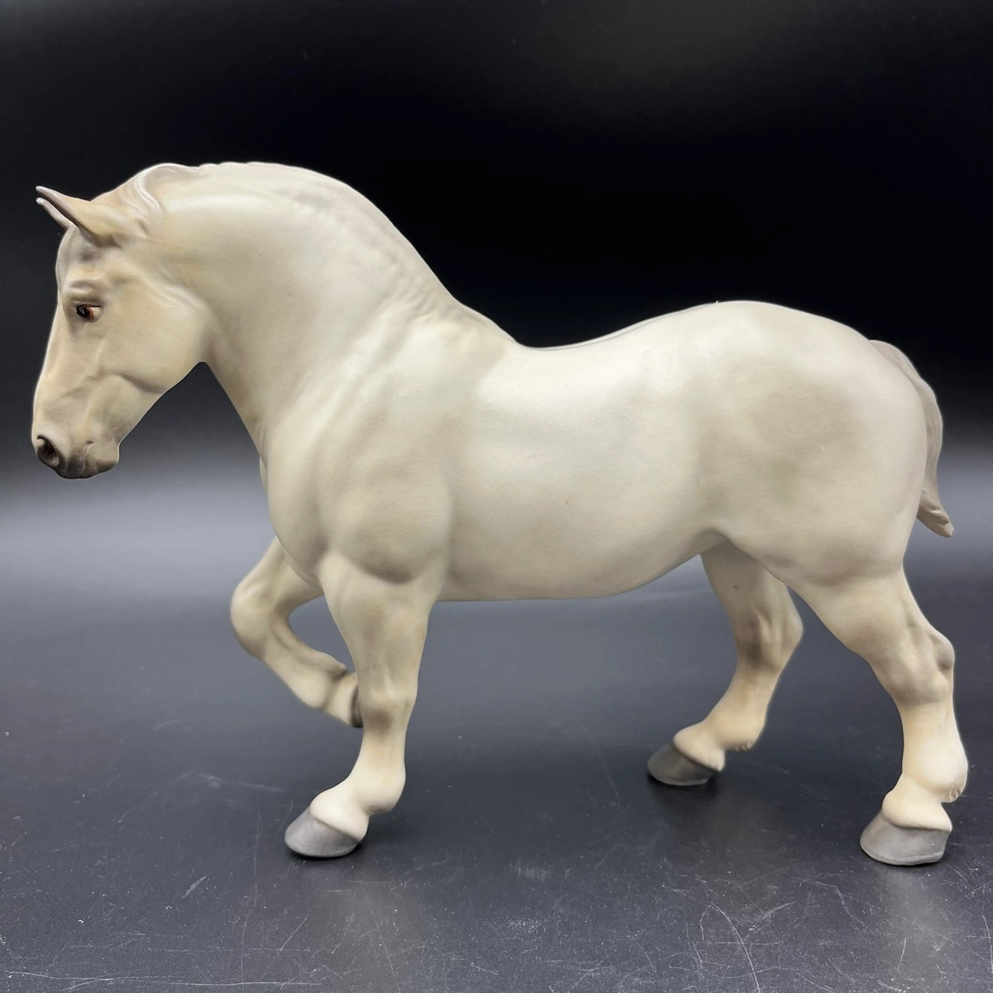 Hagen Renaker DW Percheron Draft Crusader Ceramic Horse Figurine Old Monrovia