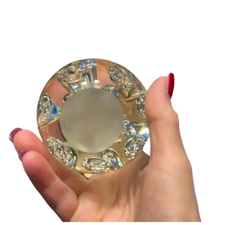 Clear Paperweight With Many Large Controlled Bubbles