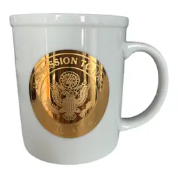 Vintage U.S. Mission to NATO Brussels Coffee Mug – Gold Seal Emblem