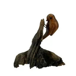 Live Wooden Handcarved Bird Decor