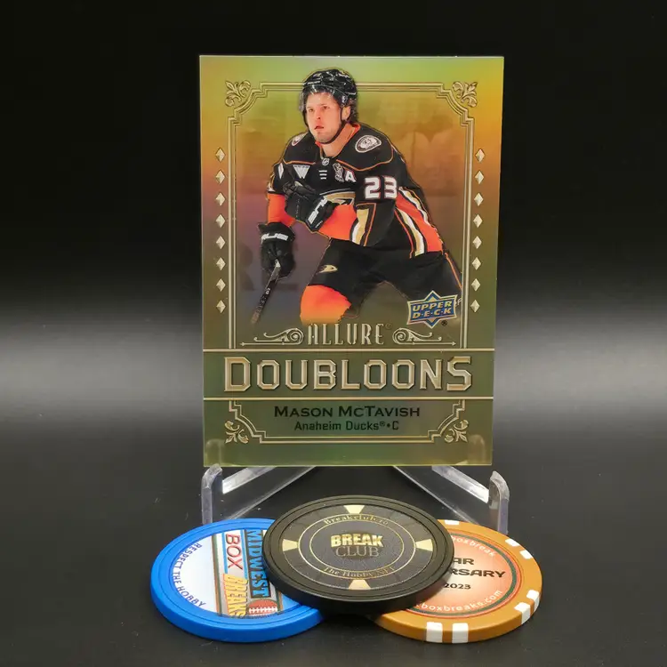 Mason McTavish SP 2024-25 Upper Deck Allure Hockey Doubloons Insert Card #DB-14 - Anaheim Ducks