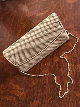 Vintage Bueno Metal Mesh Clutch Handbag with Chain Shoulder Strap