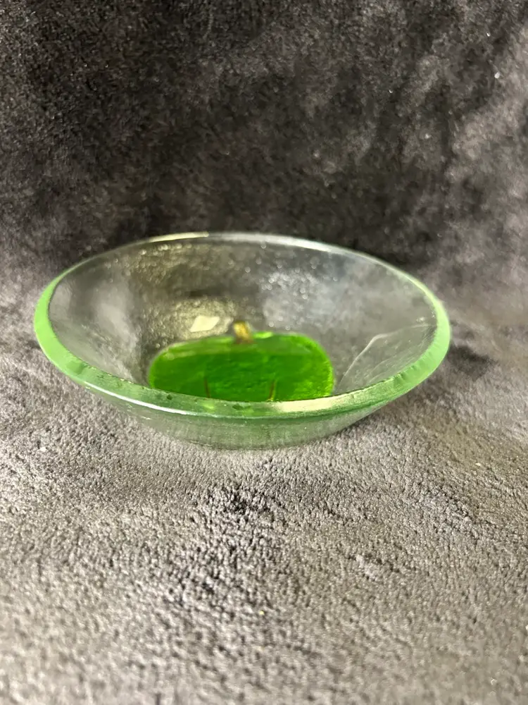 Lori Siebert Green Apple Tri Fusion Glass Small Dish