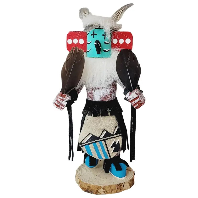 Vtg Zuni Road Runner Handmade Native American Kachina Doll Hand Painted Indian 