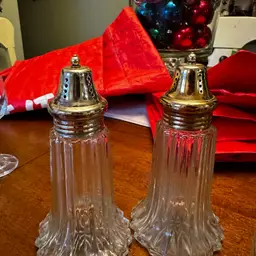 Vintage Leonard Crystal Salt & Pepper Shakers