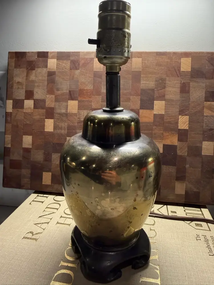 Mid Century Modern Brass Gold Lamp