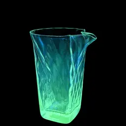 Clear Glass Pitcher/Vase Quilted Diamond Optic Glows
5.5” T x 3.5” W (top)