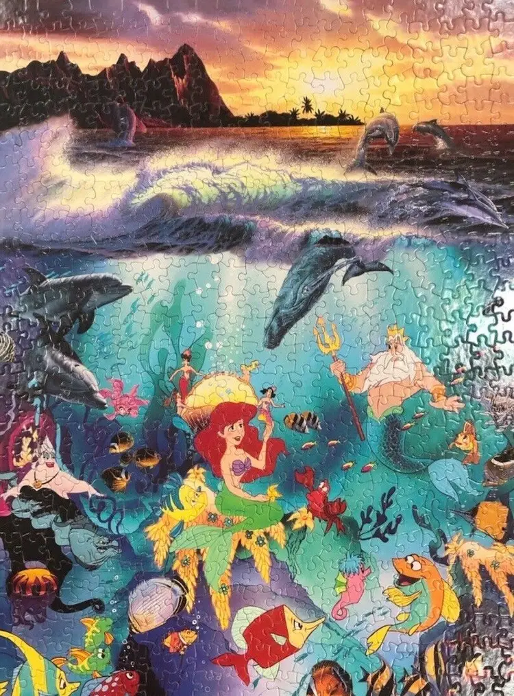 Original Vintage Little Mermaid Framed Puzzle 1992