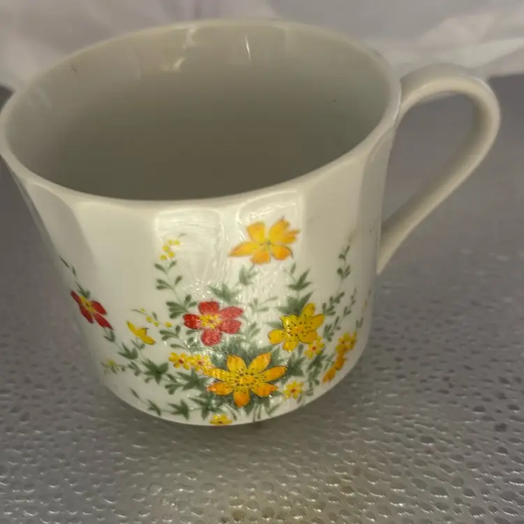 Vintage Tea Cup With Beautiful Flowers