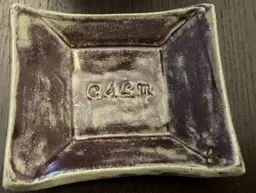 Studio Pottery Trinket Dish "Calm" Signed