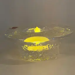 Vintage Orrefors Swedish Crystal Realities Holder Textured Ice Glass Exterior Smooth Interior Made In Sweden Heavy Solid Radiant Has Original Sticker