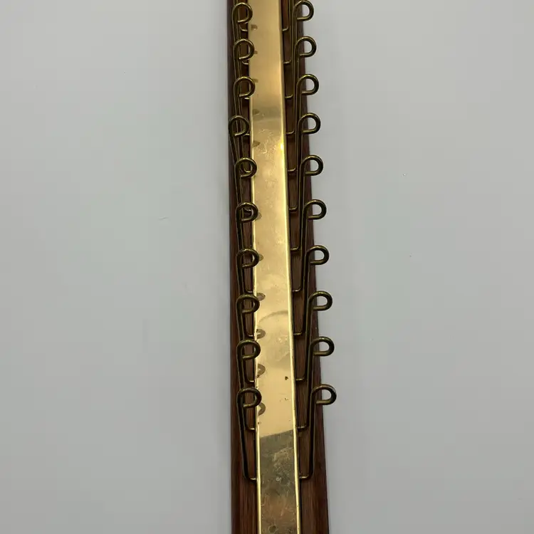 Vintage Walnut Wall Mounted Tie, Belt, Scarf Rack