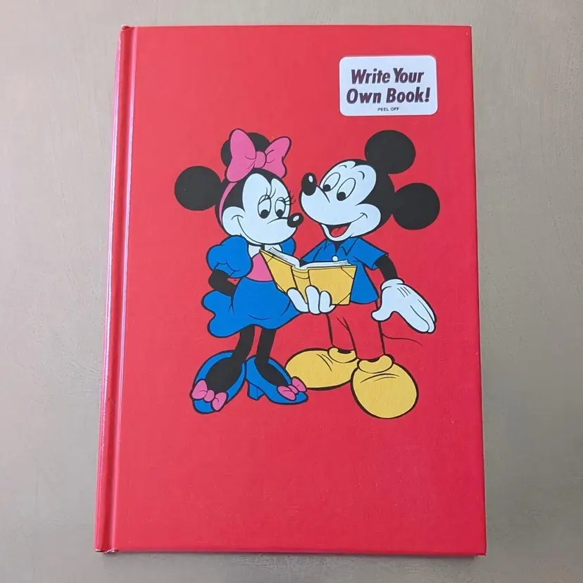 Vintage Walt Disney Mickey & Minnie "Write Your Own Book!" Red Hardcover 1982