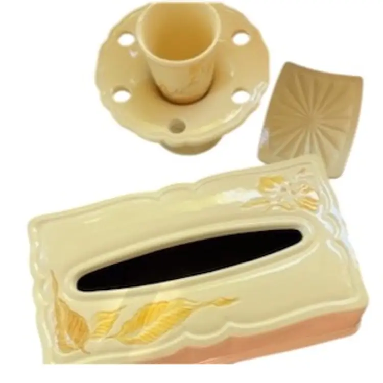 Haeger Yellow Ceramic Bath Set 4