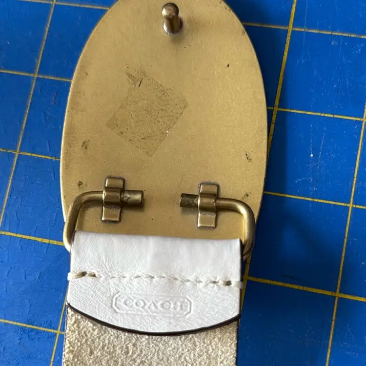 Coach Leather Belt With Brass Buckle