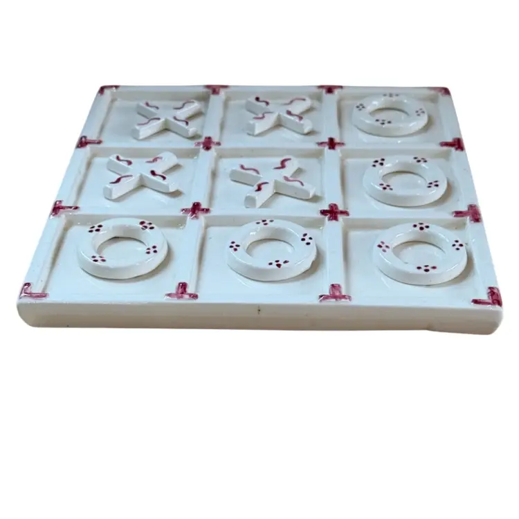 Hand painted Ceramic Tic Tac Toe Game