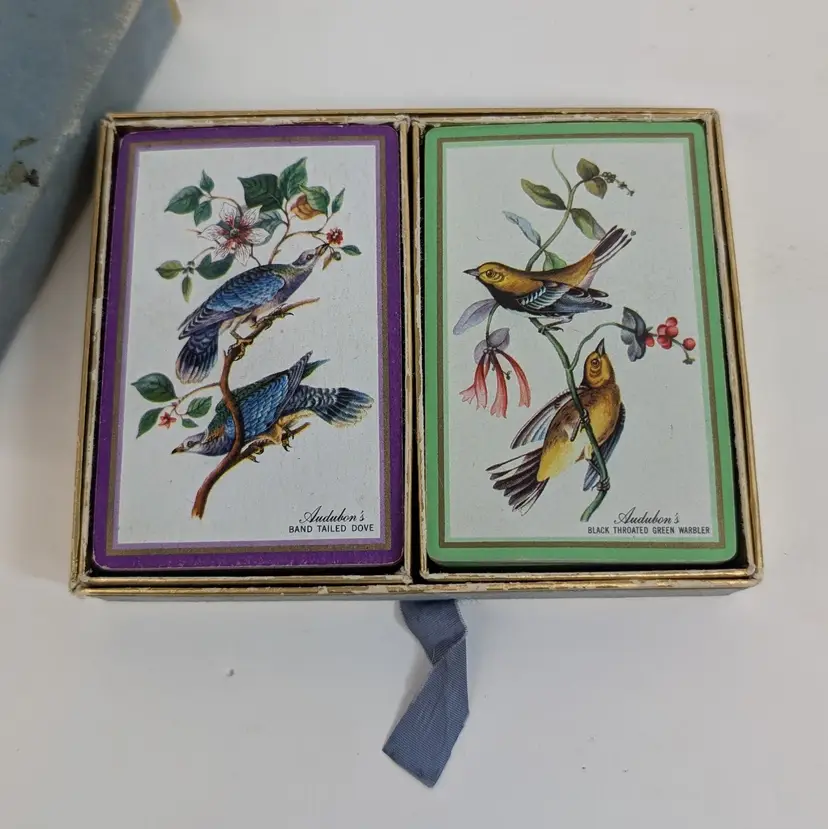 Vintage Audubon's Bird Double Deck Playing Cards Warbler Dove - Use Craft Swap