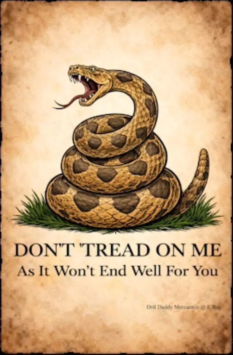 Men’s Black Fleece Lined Zip Hoodie 3XL NWT Bold Graphic Don’t Tread On Me