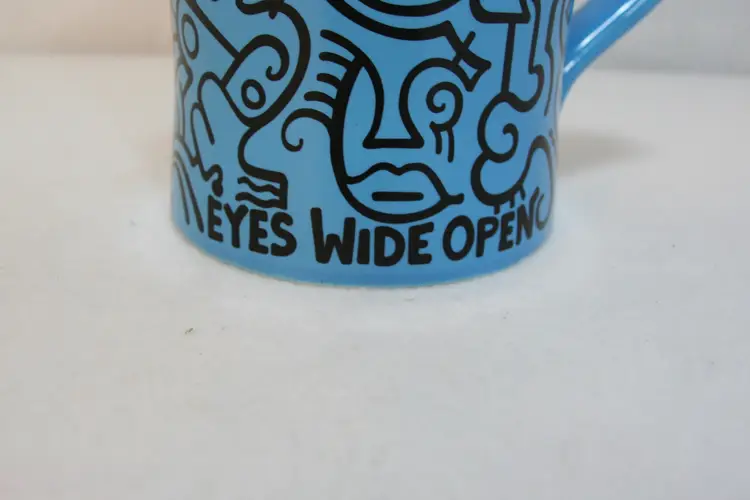 Enesco Billy the Artist Blue Black Eyes Wide Open Coffee Tea Mug Cup RARE OOAK