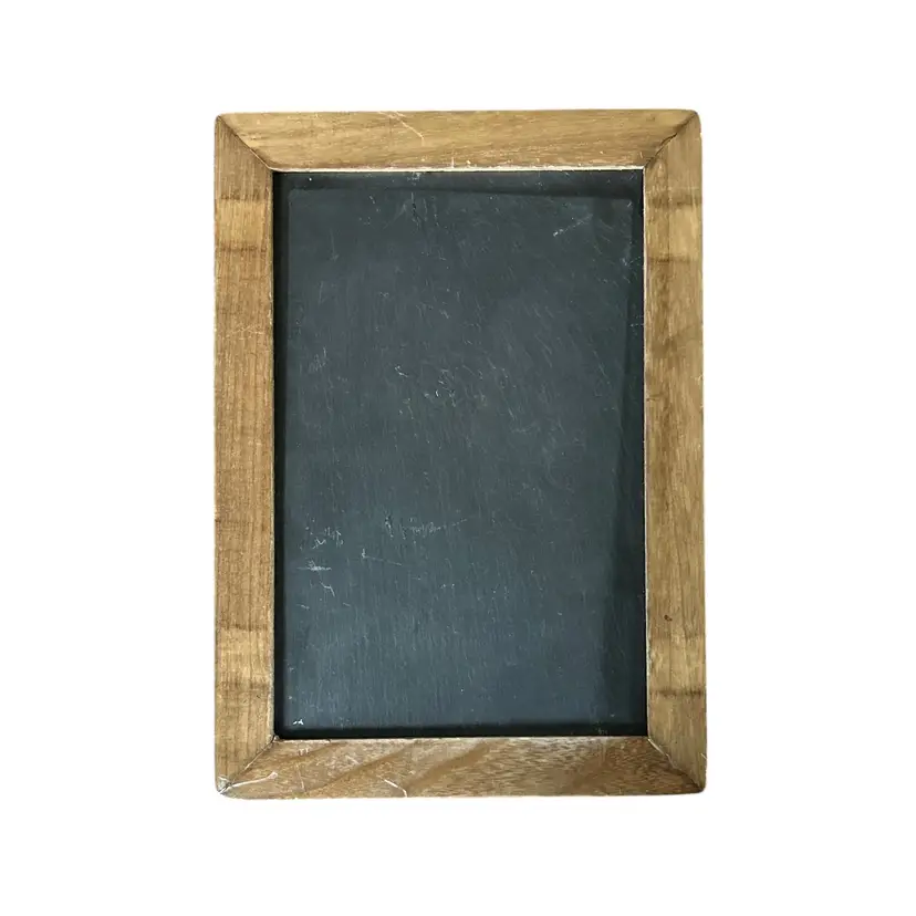 Vintage School Slate Chalk Board for Students - 2 Sided with Wood Frame
