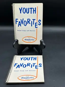2-Youth Favorites Gospel Songs and Choruses 1963 Spiral Bound