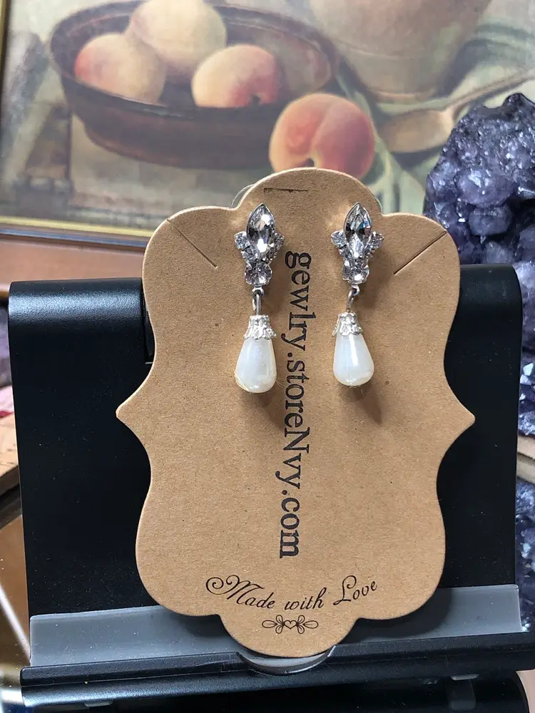 Dazzling Faux Pearl Cz Earrings ⭐️