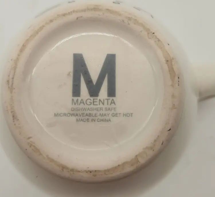 Magenta May Your Days Be Merry Ceramic Coffee Mug Pink Interior Dishwasher Safe