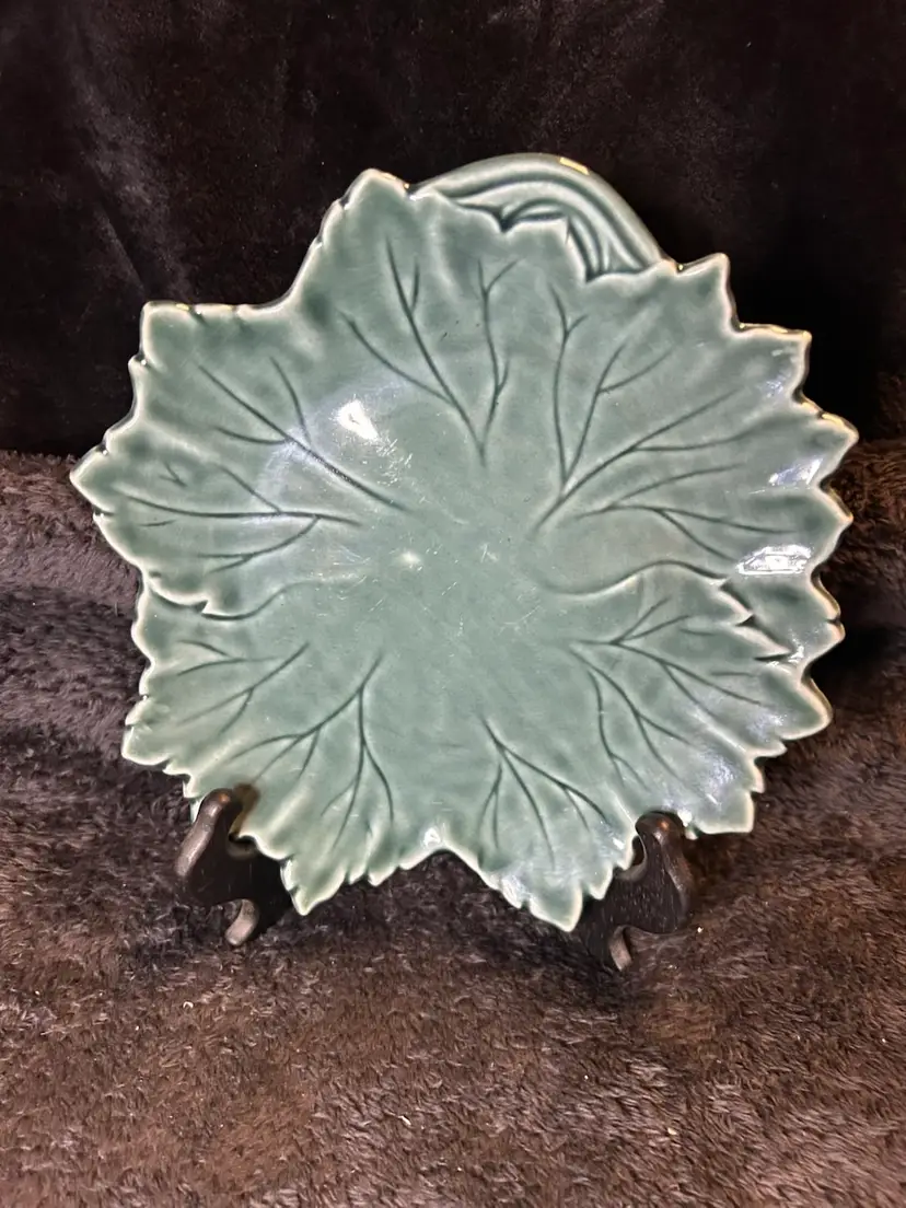 Vintage Steubenville Woodfield Leaf Plate In Tropic Green