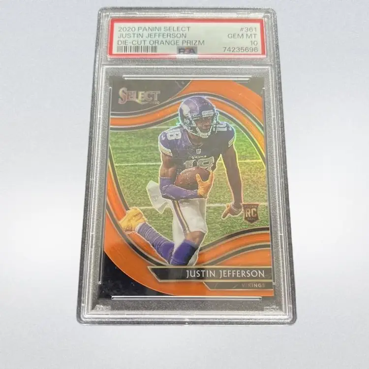 2020 Panini Select Justin Jefferson Rookie Orange Die Cut Field Level! Minnesota Vikings