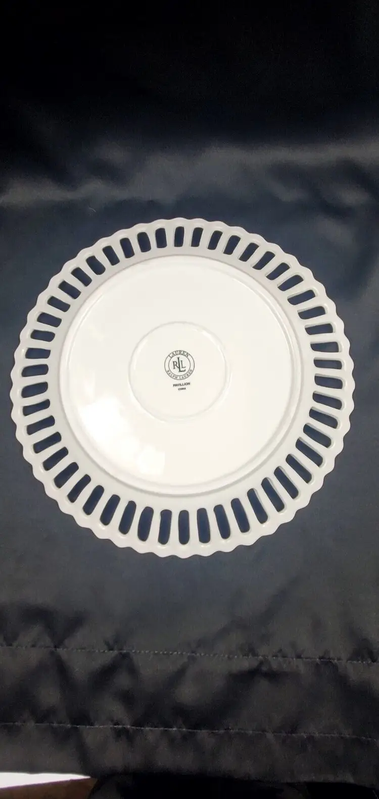 Lauren Ralph Lauren Pavillion White Ceramic Platter 11.5"