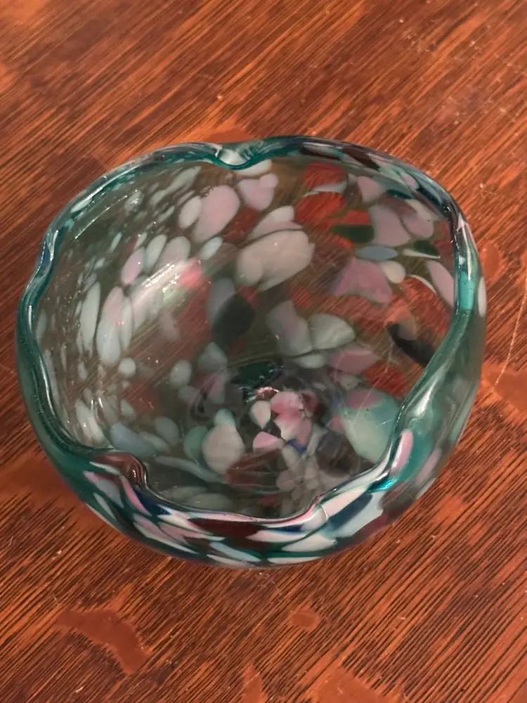 Studio Art Glass with confetti like speckled pattern