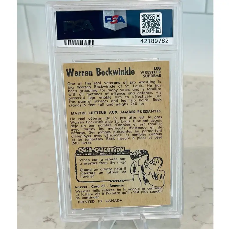 1954 Parkhurst Wrestling Warren Bockwinkle #64 PSA 5.5