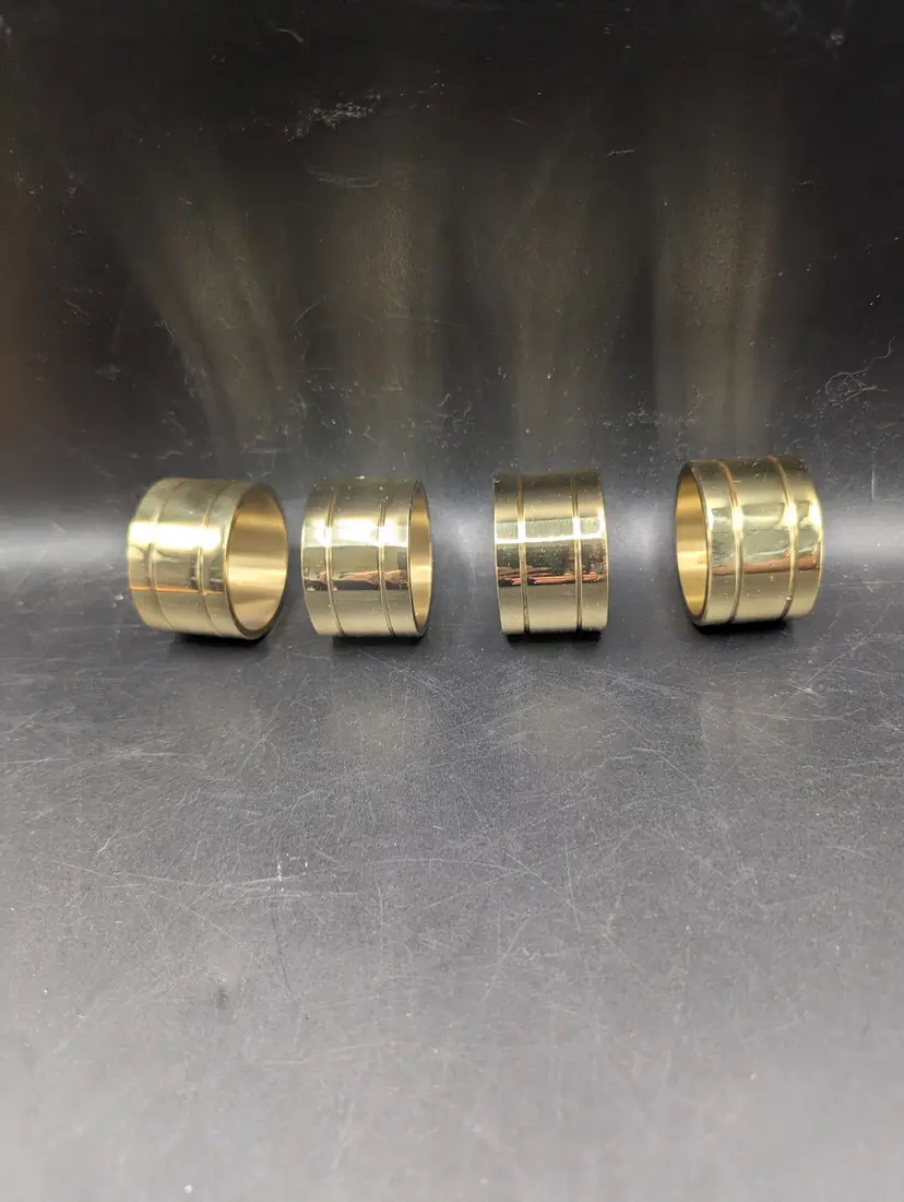 Set of 4 Baldwin Brass Napkin Rings No 7534 Polished Brass Devon Design No Box