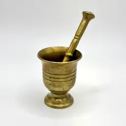 Vintage Brass Apothecary Mortar and Pestle Set 1.75”