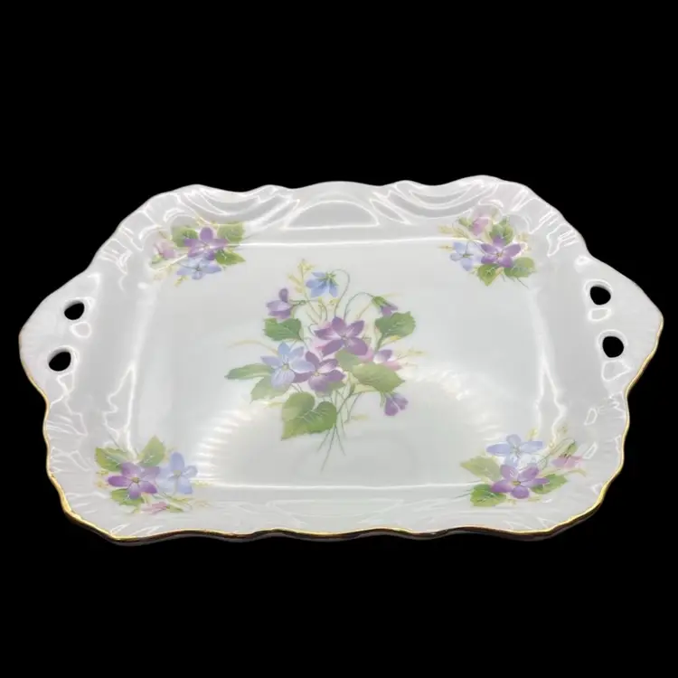 Vintage Morgana Collection Fine China Plate - Purple, Periwinkle, Pink Florals