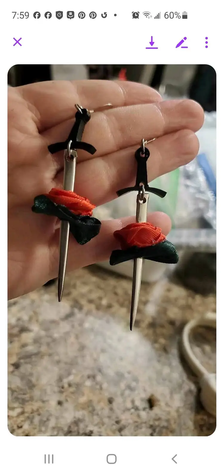 Sword Earrings