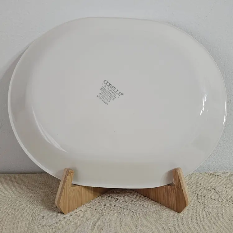 Corelle Forever Yours Platter Oval Serving Dish Pink Hearts Flowers Leaves