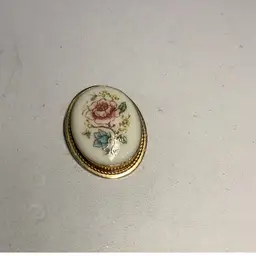 Lenox Porcelain Morning Blossom Flower Brooch Or Pendant Gold Filled - Signed Made In The USA