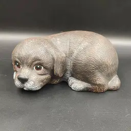 Vtg Hand Painted Ceramic Labrador Retriever Puppy Figurine