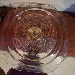 1-8 Vintage 1930s Federal glass pedestal cake plate