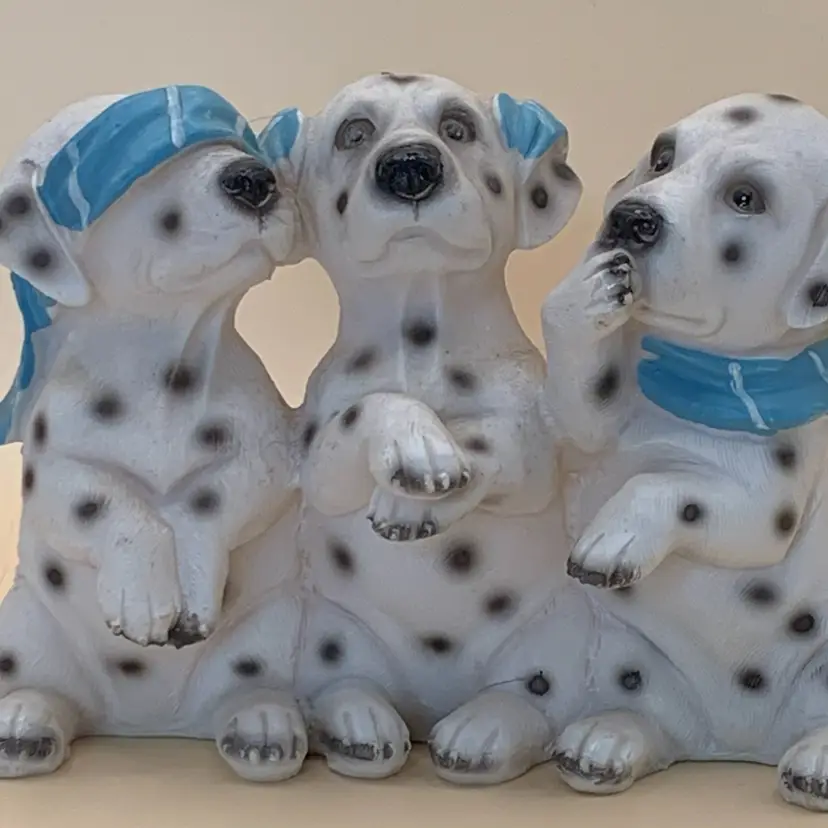 Resin Dalmation Puppies See No Evil, Hear No Evil, Speak No Evil Figurine