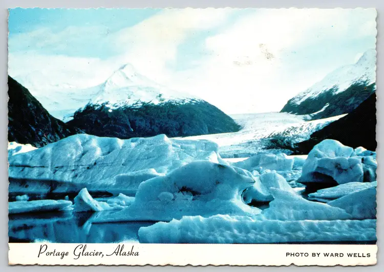 Postcard Portage Glacier Between Seward and Anchorage Alaska - Ward Wells - 16593