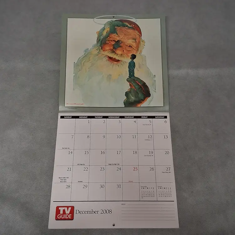 2009 TV Guide Wall Calendar Works for 2026 2037 2043 Saturday Evening Post